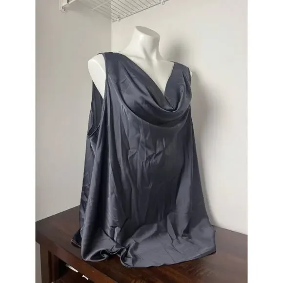 Torrid Gray Satin Cowl Neck Tank Size 4X, NWT - Picture 6 of 13